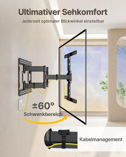 monTEK Ultra Slim TV Wandhalterung 37-75 Zoll, Vollbeweglich