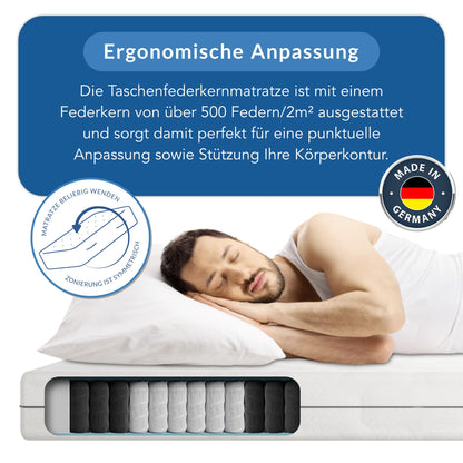 BMM Ortho Medic Taschenfederkernmatratze 160x200 cm H3