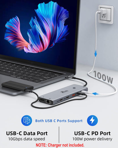 Universelle USB-C Dock Triple Display 13-in-1 4K