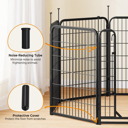 Yaheetech Welpenlaufstall 8-teilig 80cm – Faltbarer Hundeauslauf