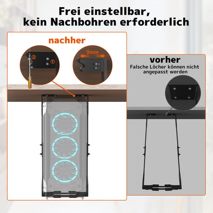 PUTORSEN PC Halterung unter Schreibtisch, Stahl, bis 35 kg, schwarz