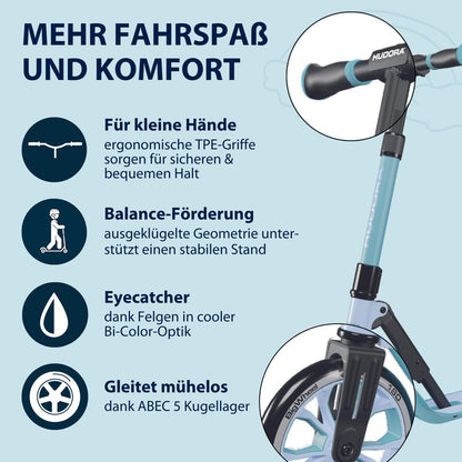 HUDORA BigWheel 180 Advanced Junior Kinder Roller – Blau