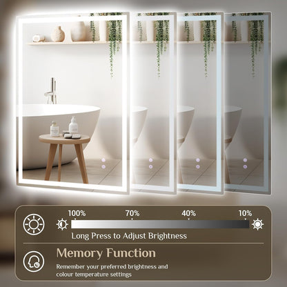 Clevich Badspiegel mit LED Beleuchtung 80x60 cm