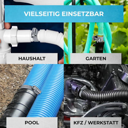 GRAFT Schlauchschellen Set 227-tlg. mit Wandhalterung & Schraubendreher