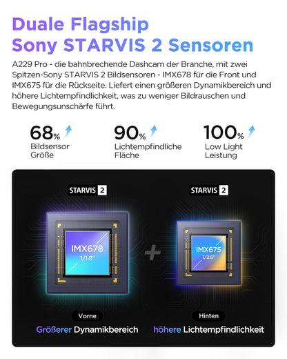 VIOFO A229 Pro 4K/2K Dual Dashcam - STARVIS 2, GPS, CPL