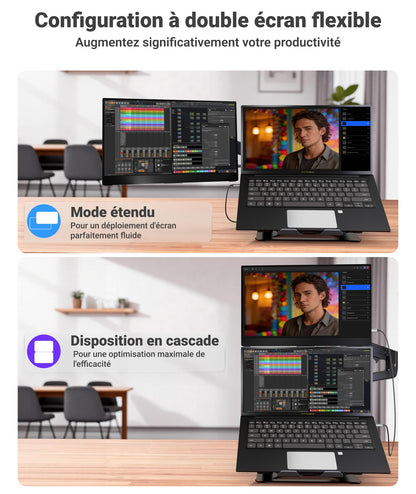 Ingnok YN02D Tragbarer Monitor 15,6 Zoll FHD IPS mit Ständer