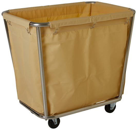 Saro AF 264 Hotellerie Wäschewagen. Fahrbarer Edelstahlwagen in Creme zum Sammeln und Transportieren von Schmutzwäsche in Hotels.