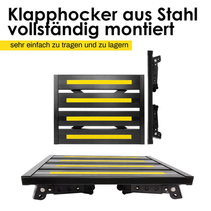 XARILK Aluminium Klapptritt 3-stufig Hockerleiter - Schwarz