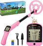 OMMO MD-3006 Metalldetektor für Kinder mit LCD-Display, rosa, verstellbarer Stiel und 6-Zoll-Suchspule