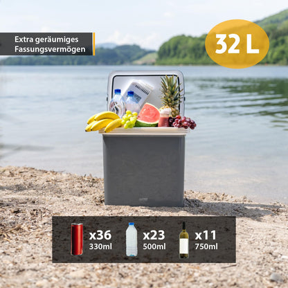 TZS First Austria Kühlbox 32L elektrisch 12V/230V Grau