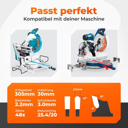 BAUBECK Kreissägeblatt 305x30 mm, 48 Zähne, für Holz und Alu