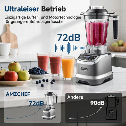 AMZCHEF Hochleistungs Smoothie Maker – 2000W Standmixer LED