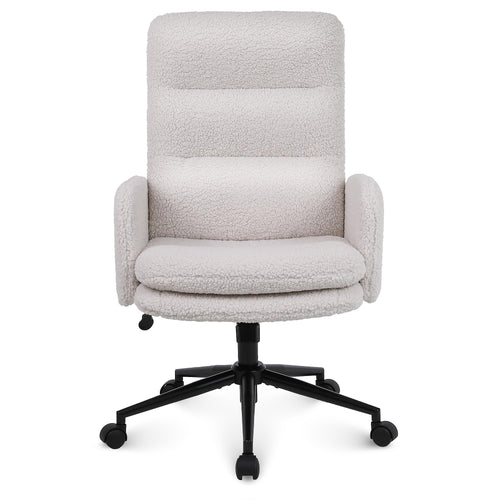 Youhauchair Kaschmir Schreibtischstuhl Ergonomisch - Creme. Cremefarbener ergonomischer Schreibtischstuhl für gesundes Arbeiten.