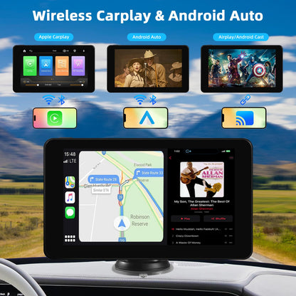 Universal Wireless Carplay Android Auto Display - 7 Zoll