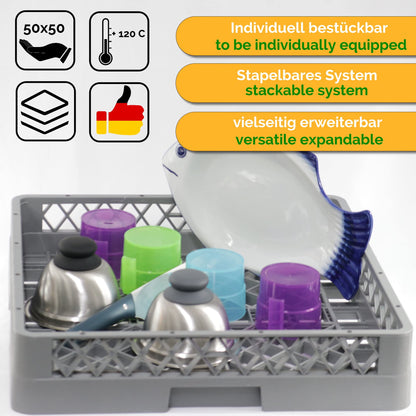 Gastronette Spülkorb Set für Gastronomie – 3er Set 50x50