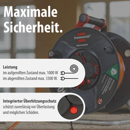 Brennenstuhl Garant V2 IP44 Kabeltrommel Outdoor 40m 3 Steckdosen