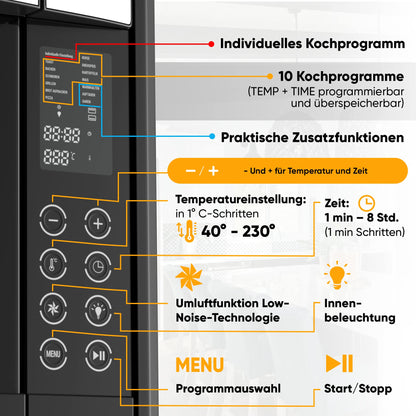 Stillstern Minibackofen Umluft 45L CYCLONE PRO+ Pizzaofen