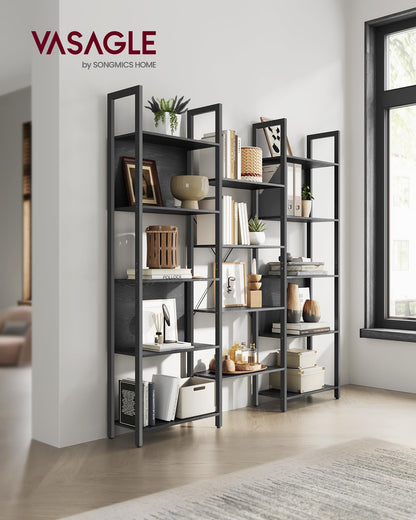 VASAGLE Bücherregal LLS107B56 – Industrie-Design, Ebenholzschwarz