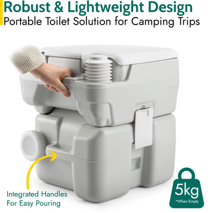 Trail Transportable Campingtoilette mit Spülung, 10-L-Fäkalientank