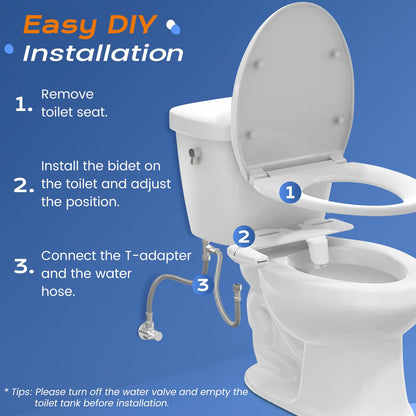SAMODRA Bidet Aufsatz B007, Doppeldüse, nicht elektrisch, Kaltwasser