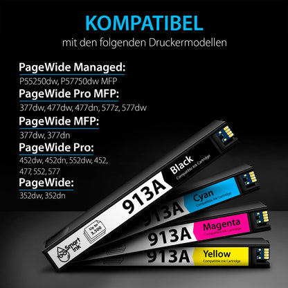 Smart Ink HP 913A Kompatible Druckerpatronen - 4er Multipack