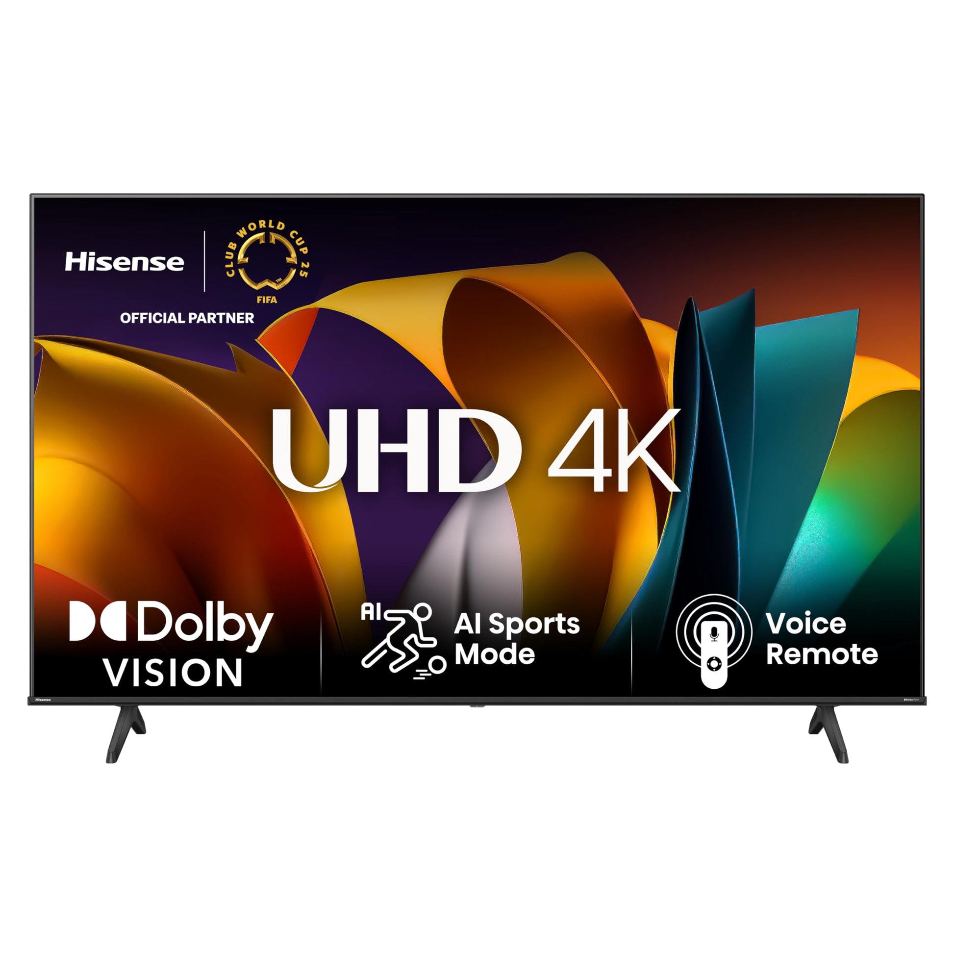Hisense 65E6NT 4K UHD HDR Smart Fernseher - 65 Zoll (164 cm). Schwarzes Panel für 4K UHD Medienwiedergabe.