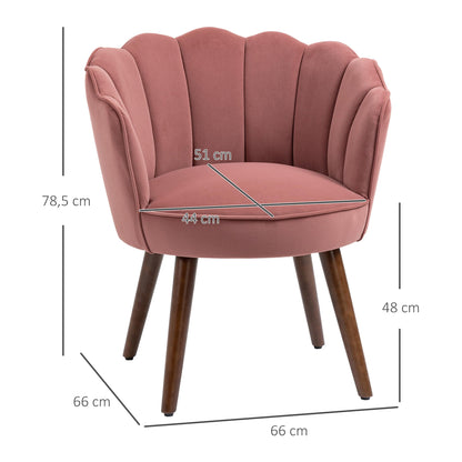 HOMCOM Esszimmerstuhl Sessel – Küche & Esszimmer Rosa