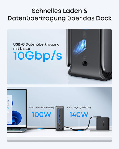 Anker Nano Dockingstation 13-in-1, USB-C Hub, Triple-Display, 100W PD