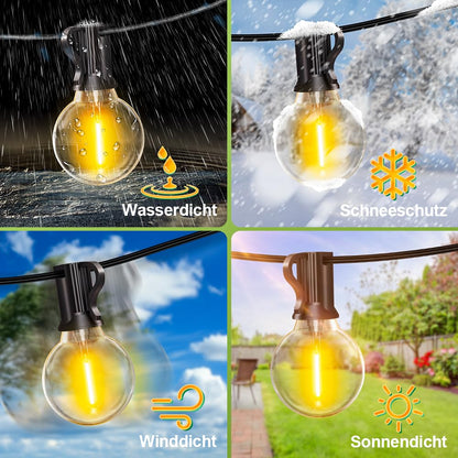 JEKEMORYE Lichterkette Aussen 45M G40 Birnen - Wasserdicht