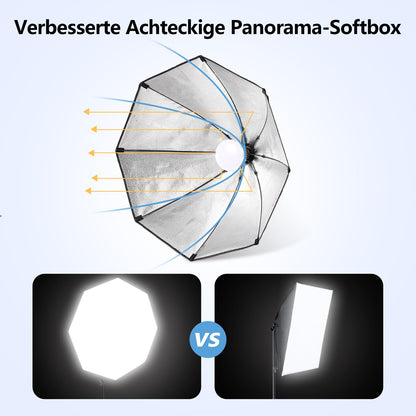 FGen Softbox Set LED Fotolicht – 70cm Achteckig 135W