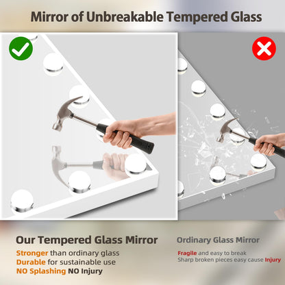 FENCHILIN Hollywood Schminkspiegel Tischspiegel – 15 LED, USB-C