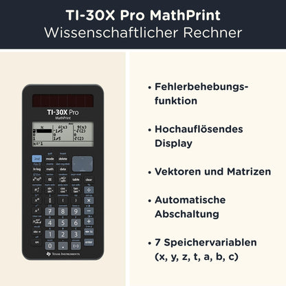 CALCUSO TI-30X Pro MathPrint Taschenrechner-Set mit Schutztasche