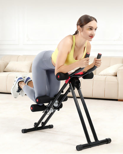 GuuG Bauchmuskeltrainer klappbar – Bauchtrainer für Zuhause, Rot
