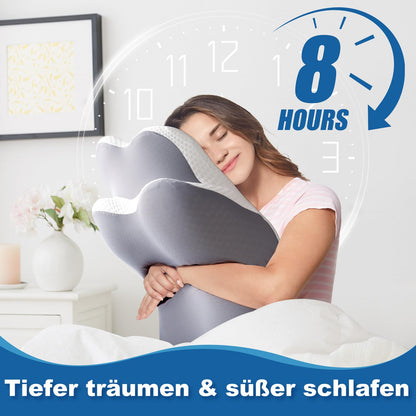 EvenVentric Nackenkissen P-102, ergonomisches Memory-Foam-Kissen, grau
