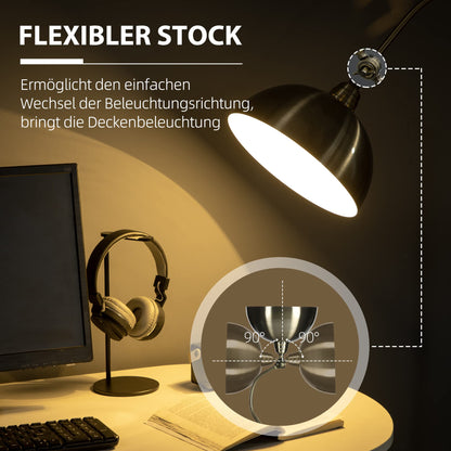 HOMCOM Bogenlampe Stehleuchte, Retro-Design E27 Fassung – Bronze