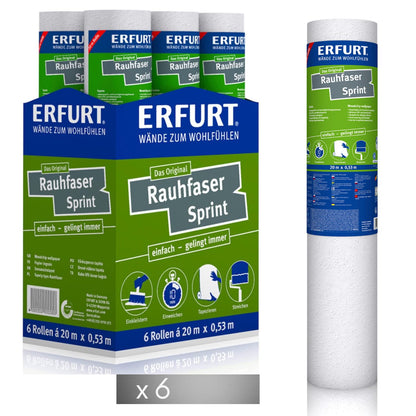 Erfurt Rauhfasertapete Sprint DIY weiss, 20 x 0,53 m, 6 Rollen