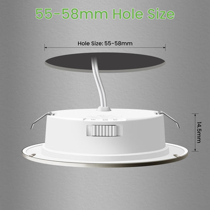 ALUSSO LED Einbaustrahler 12V, 3 Farbtemperaturen, 6er-Set, Nickel