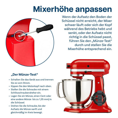 MMOBIEL Schneebesen, Flachrührer & Knethaken Set für KitchenAid