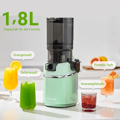 AMZCHEF Slow Juicer Entsafter 135MM Öffnung – Grün