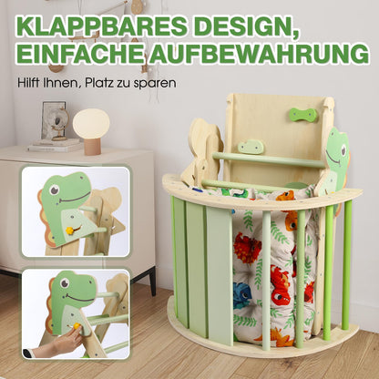 khlerox Kletterdreieck Set 7-in-1 aus Holz, faltbar, Dinosaur