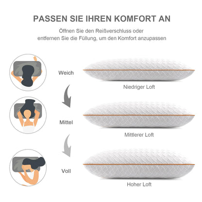 Twirest Kopfkissen 80x80 cm, Memory Foam, höhenverstellbar, 2er Set