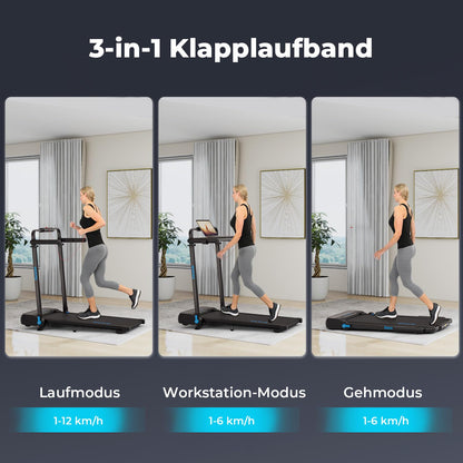 Riksion Klapp-Laufband mit Schreibtisch – Büro & Zuhause