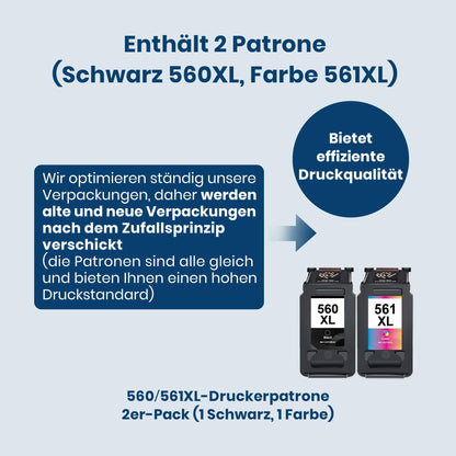 Washope PG-560XL CL-561XL Tintenpatronen Multipack für Canon Pixma