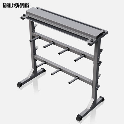 GORILLA SPORTS® Hantelablage Hantelscheibenständer - 3 Ebenen