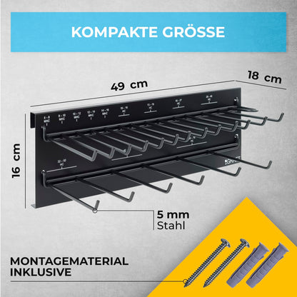 GRAFT Schlauchschellen Set 227-tlg. mit Wandhalterung & Schraubendreher
