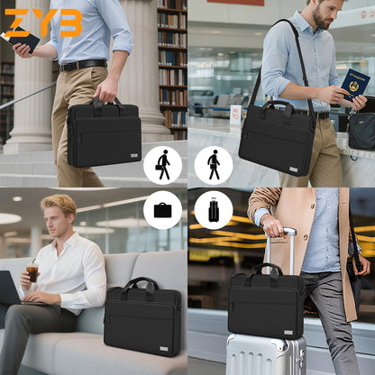 ZYB Große Laptoptasche 17 Zoll 17.3 Zoll Laptop Tasche,Wasserdicht Notebook Tasche für 17-17.3 Zoll Lenovo HP Dell ASUS MSI Acer Samsung etc 17-17.3 Laptop Hülle Schultertasche Aktentasche-Schwarz