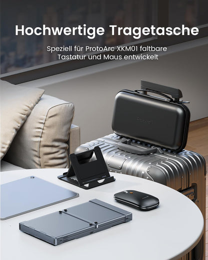 ProtoArc XKM01 Faltbare Kabellose Tastatur & Maus Set QWERTZ - Space Grau