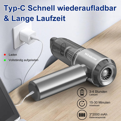 Wirelume Handstaubsauger ST-6653Plus, kabellos, 22000 Pa, dunkelgrau