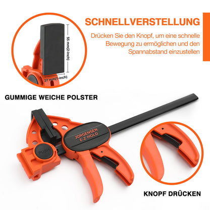 Jorgensen Einhandzwingen Set 4 Stück, 2-in-1 zum Spannen und Spreizen