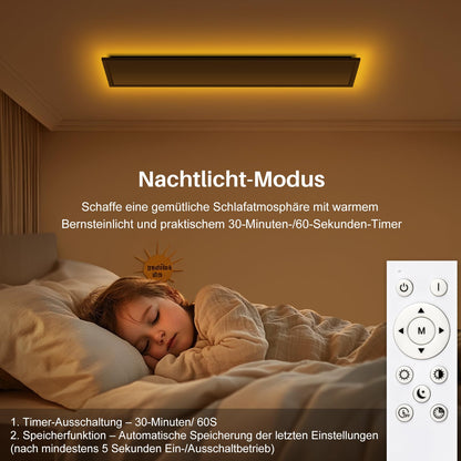 SNADER LED Deckenleuchte dimmbar, 100x25 cm Panel mit Fernbedienung